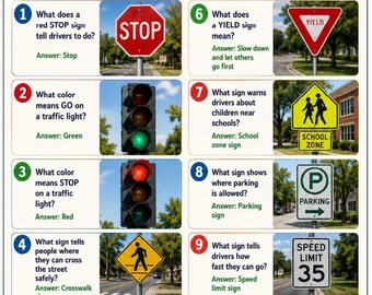 Straßen und Straßenschilder Quiz-Spiel