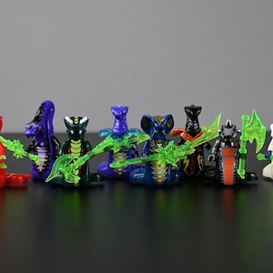 MOC Ninjago Serpentine 8-Pack, Gentle Snakes, Golden Ninja, Lego Toy, Birthday Gift, Stocking Stuffer