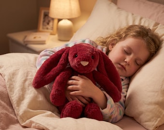 Jellycat Bashful Luxe Bunny Scarlett — Rode pluche knuffel, Kraamcadeau, Inrichting kinderkamer, Valentijnscadeau