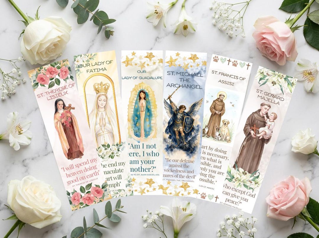 Catholic Saints Printable Bookmark Set of 6 - Etsy