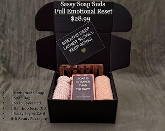 Emotional Support Soap Box | Self-Care Spa Gift Set, Sassy Soap Kit