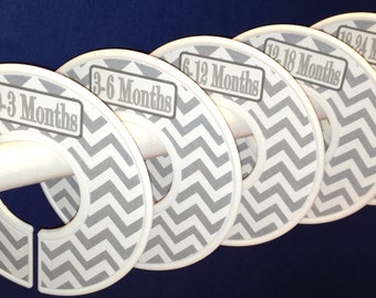 5 Baby Closet Dividers Modern Grey White Chevrons Cd102 Etsy