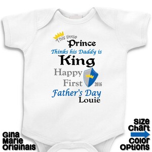 Baby Little Boy Prince King&#39;s First 1st Father&#39;s Day T-shirt Shirt Bodysuit Kids Prince King Father&#39;s Day Shirt