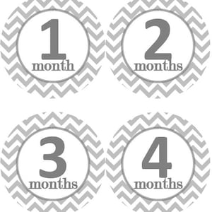 Baby maandelijkse mijlpaal groei Stickers grijs Chevron MS104 Baby Boy Baby Girl thema Baby douche cadeau Baby Foto Prop