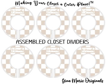 Closet Dividers Boho Chic Checks Squares Custom Labels Baby Boy Girl School Children Adults Days of Week Clothing Shop Owners Holiday Gifts