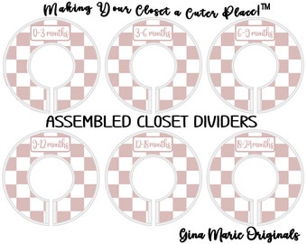 Closet Dividers Boho Chic Checks Squares Custom Labels Baby Boy Girl School Children Adults Days of Week Clothing Shop Owners Holiday Gifts