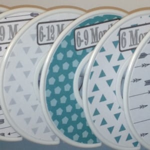 13  Baby Closet Clothes Dividers in Tribal  Mint Grey Arrows Triangles CD764 Infant Baby Boy Girl Shower Nursery Gift