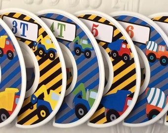 Toddler Closet Dividers Big Trucks Construction Dump Tow Dozier Truck CD780 Toddler Boy Nursery Shower Gift Boy Clothes Organizer