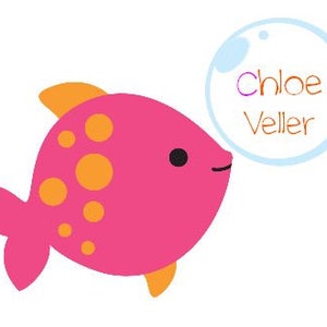 10 personalizada Rosa peces naranja papelería Nota tarjetas Gracias tarjetas Adorable rosa y naranja chica papelería niños media embutidoras