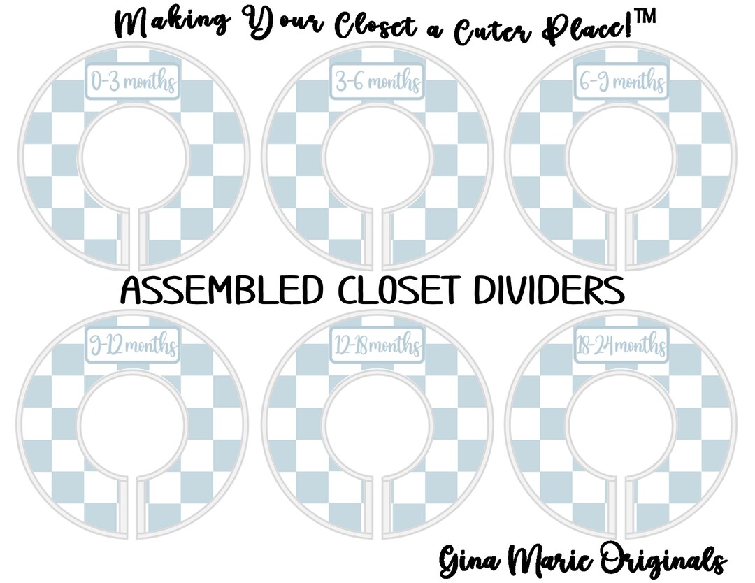 Closet Dividers Boho Chic Checks Squares Custom Labels Baby Boy Girl ...