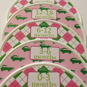 Baby Closet Dividers - Preppy Girl Alligator - Baby Girl Shower Gift Nursery CD823  -  Alligator Baby Closet Organizers