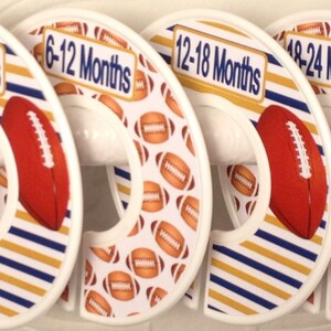 Baby Closet Dividers in Sports Theme Football Navy and Gold Baby Boy Nursery Shower Bedding Gift image 2