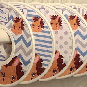 Baby Closet Dividers Organizers Your Choice of Pink Grey or Blue Grey Horse CD924 Baby Girl Boy Horse Nursery Shower Gift Clothes Organizers
