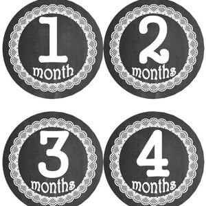 Baby maandelijkse mijlpaal groei Stickers schoolbord witte Lace MS904 Baby Girl kinderkamer thema Baby douche cadeau Baby Prop fotostickers