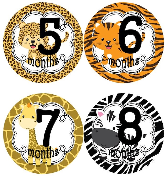 Vaguelly Babymaandstikkers – 12 Vellen Met Dierenontwerp, Zelfklevend, Waterdicht, Voor Pasgeboren Baby's, 10x10 Cm