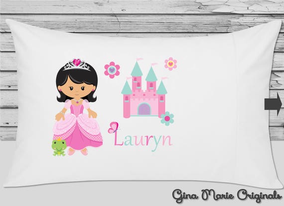 Personalized Pillow Case Pillowcase Princess Castle Frog Pink Girl Toddler Asian Birthday Christmas Gift Bedding Choice of Hair Etsy Canada