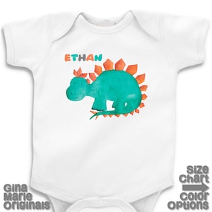 Personalized Dinosaur Triceratops Baby Bodysuit T-shirt Shirt Infant Boy Girl Kids Children Dinosaur Birthday Shirt 1st 2nd 3rd 4th 5th