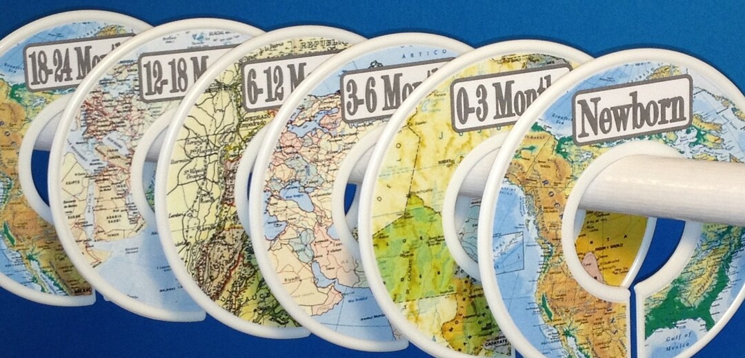 Baby Closet Clothes Dividers World Maps Travel CD513 Nursery Theme Baby ...