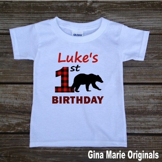 Lumberjack first store birthday shirt