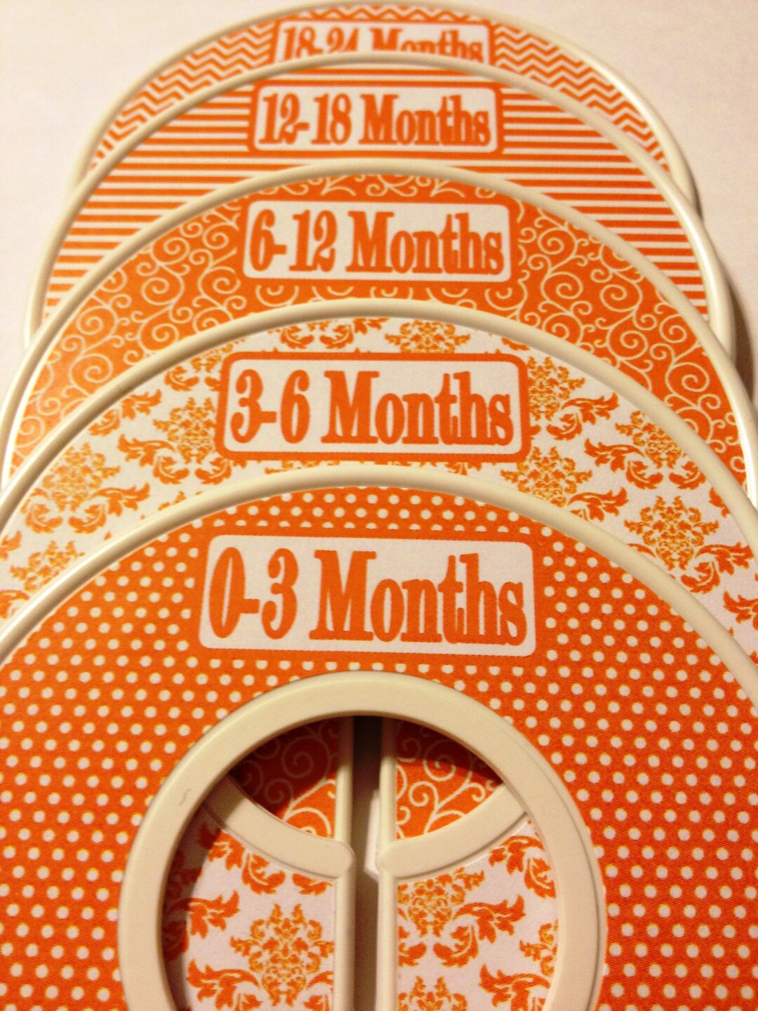 5 Baby Closet Dividers Organizers Shabby Elegance Orange 12 Colors
