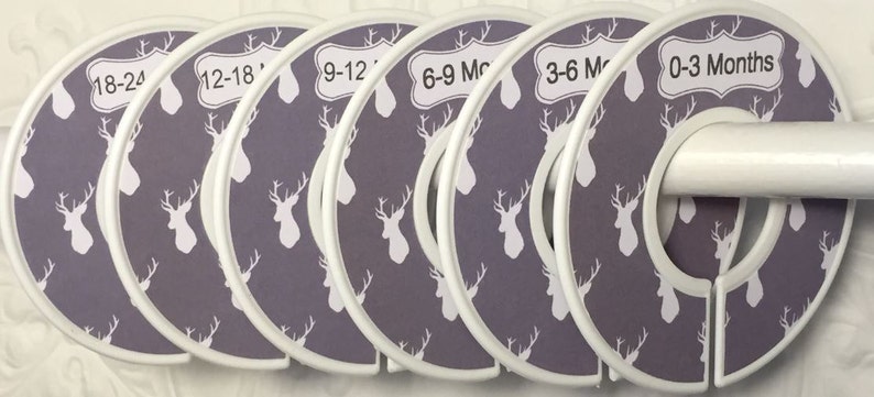 Baby Closet Dividers Organizers Grey with White Deer Silhouette Grey FontFrame CD847 Baby Boy Girl Nursery Shower Gift Clothes