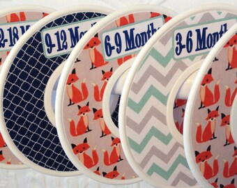 Baby Closet Dividers Organizers Fox Navy Mint Grey CD512 Baby Boy Nursery Shower Gift - Clothes Dividers