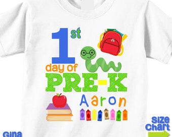 Personalized 1st First Day of Pre-K Preschool Back to School Shirt T-shirt Boy Girl Kids Pre-K School Tee First Day of School Outfit