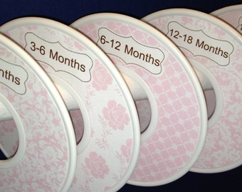 Baby Closet Dividers Organizers Shabby Elegance in Soft Pink CD412 - Baby Shower Girl Clothes Dividers