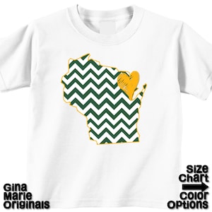 Wisconsin Baby Toddler Children Kids Love Boy Girl T-shirt or Bodysuit Birthday Christmas Gift Your Choice of Any State and Colors