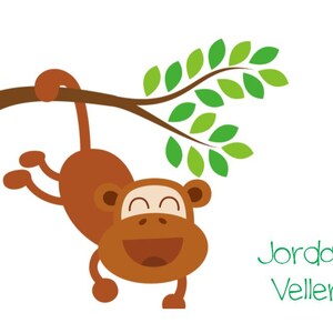 10 personalizado mono marrón verde papelería Nota tarjetas Gracias tarjetas Adorable marrón y chico papelería niños media embutidoras