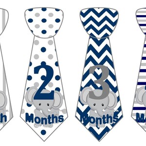 Baby maandelijkse mijlpaal groei Stickers Onbesneden Boy banden Baby Marine grijze olifant MS200 kwekerij thema Baby Boy Girl douche cadeau Baby Foto Prop