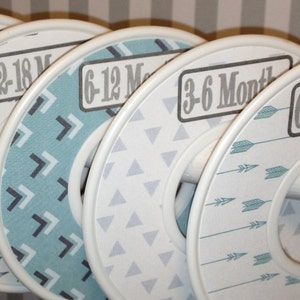 Baby Closet Clothes Dividers in Tribal  Mint Grey Arrows Triangles CD509 Infant Baby Boy Girl Shower Nursery Gift