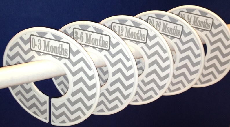Closet Dividers Organizers 5 Baby Infant Boy Girl Christmas Stocking Stuffers CD102 Modern Grey White Chevrons Nursery Zig Zag