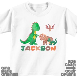 Personalized Dinosaur Baby Bodysuit T-shirt Shirt Infant Boy Girl Kids Children Dinosaur Birthday T-Rex Stegosaurus Brontosaurus Triceratops