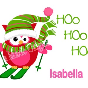 10 personalizados infantiles tarjetas de Navidad de esquí búho tarjetas de Navidad niño niña infantil niños estudiantes o gracias tarjetas-3 mensajes