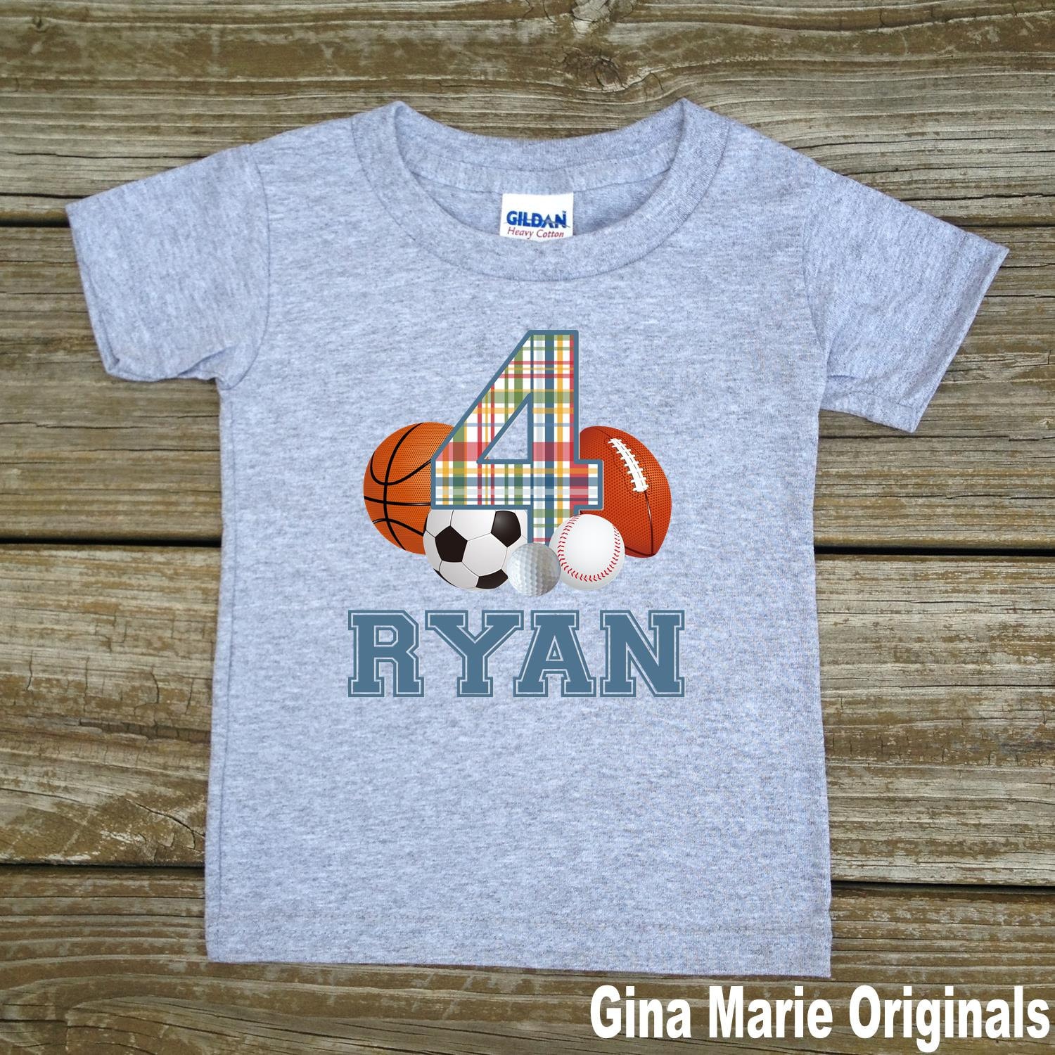 Personalized Little Boy's Birthday Shirt in Multisport Etsy
