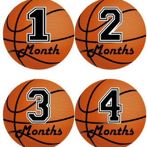Baby maandelijkse mijlpaal groei Stickers in basketbal sport MS505 kwekerij thema Baby Boy douche Gift foto Prop