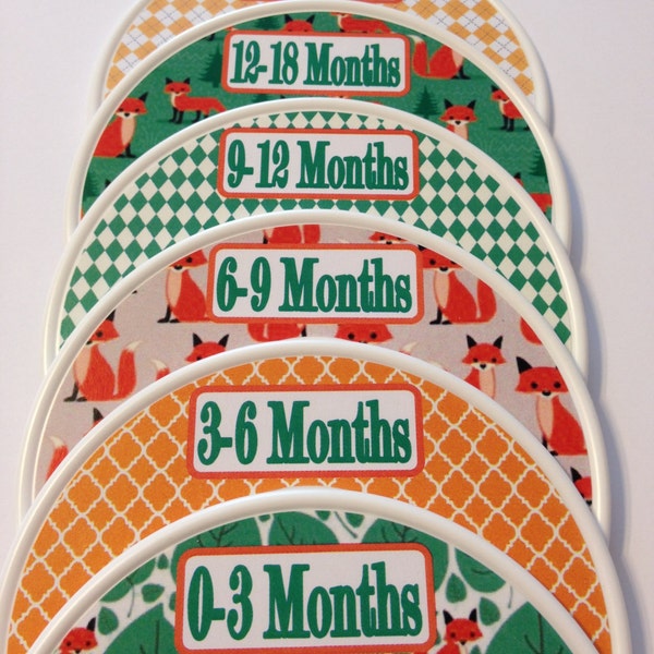 Baby Closet Dividers Organizers Fox Green Orange Grey CD817 Baby Boy Nursery Shower Gift - Clothes Dividers