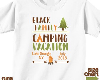 Custom Listing for Lake George NY Camping Vacation -  Camping Outdoors Woods Family Vacation T-shirts Shirt Baby Bodysuit