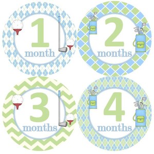 Baby maandelijkse mijlpaal groei Stickers Golf Sport MS924 kwekerij thema Baby Boy douche Gift foto Prop