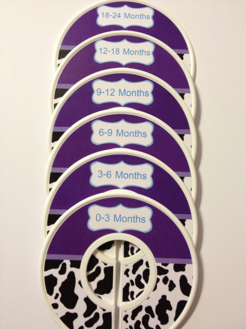 Baby Closet Dividers Purple Cow Print Baby Closet Etsy