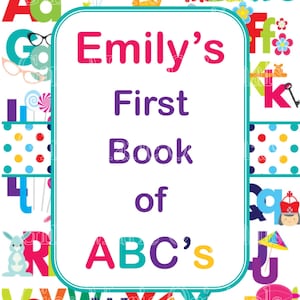 Livro de atividades personalizado para chá de bebê, alfabeto ilustrado com letras do alfabeto, atividade exclusiva para chá de bebê, lembrança perfeita