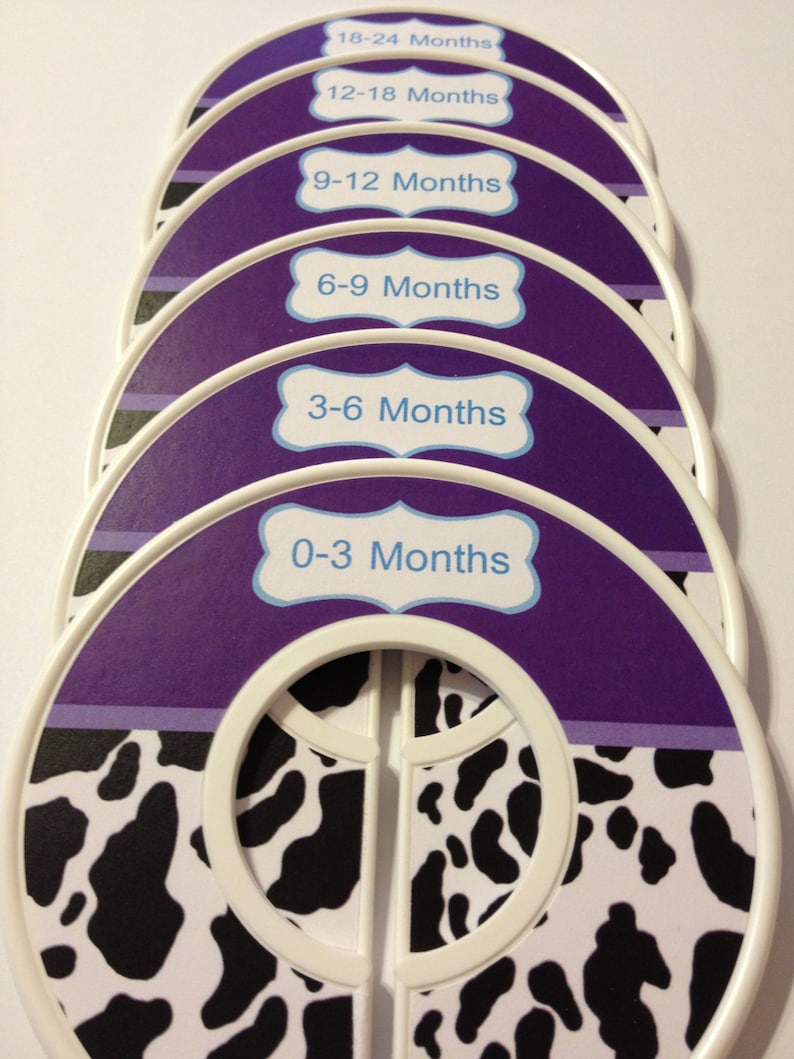 Baby Closet Dividers Purple Cow Print Baby Closet Etsy
