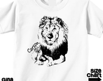 Personalized Jungle Lion Safari Birthday Party Shirt T-shirt Bodysuit - Shirt in White, Grey, Blue, Pink