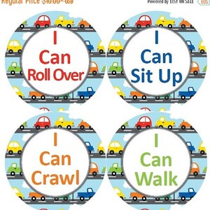 Eerste MIJLPALEN Stickers jongen auto transport verkeer thema MS590 Baby Boy douche cadeau Baby Boy babyfoto Prop