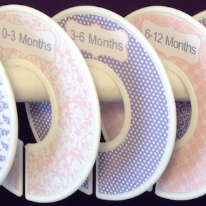 Baby Closet Dividers Organizers Shabby Elegance Soft Pink and Lavender CD443 -  Baby Closet Clothes Organizers