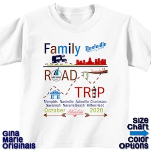 Custom Road Trip Family Vacation T-shirts Shirt Baby Bodysuit Mom Dad Baby Kids Boy Girl RV Road Trip - Yellowstone  - You Choose Location