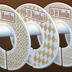 Baby Closet Dividers - Modern Woodgrain Natural Wood Nursery CD733 - Baby Boy Girl Shower Gift Neutral Nursery - Organizers