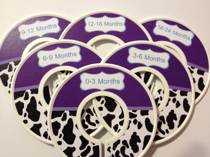 Baby Closet Dividers Purple Cow Print Baby Closet Etsy