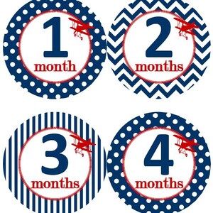 Baby maandelijkse mijlpaal groei Stickers Marine rode Bi-vliegtuigen dubbeldekkers vliegtuig vliegtuigen MS526 kwekerij thema Baby douche cadeau Baby Foto Prop